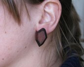 Wooden Gem earrings, posts
