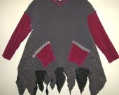 FUNky plus size pullover sweater tunic in cotton and chenille