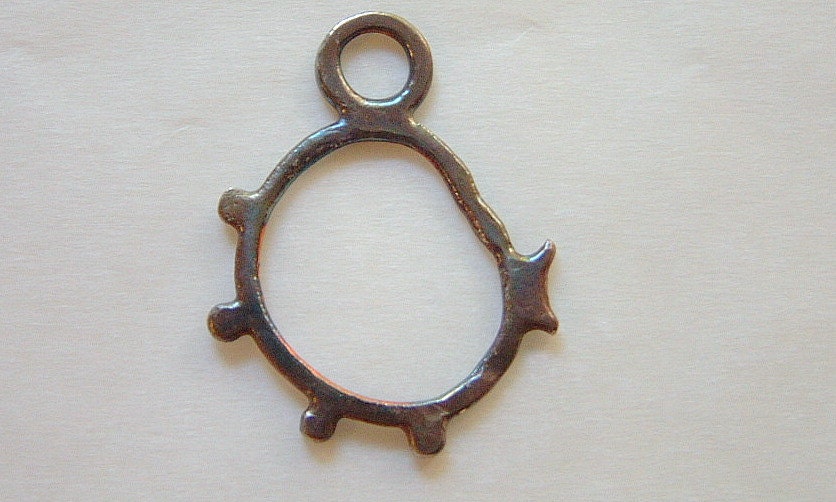 Fine Silver Charm, Pendant, Finding, Large Protozoa Shape- Free Shipping Etsy