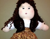 Waldorf Doll with Auburn Curly Hair