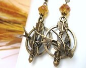 The Hunger Games Mochingjay Earrings Golden Bronze Custom Color Hunger Games