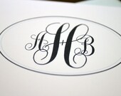 Traditional Monogram Stationery Set - 10 personalized cards from K. Batty