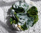 Fabric Flower  Pin- Wedding Table Topper - Scrapbooking Embellishment - Gift Wrap Topper