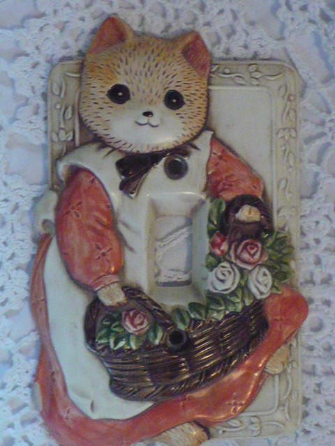 Kitty Cat Switchplate Cover Single Toggle