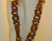 Chunky Gold and Amber acrylic chain necklace