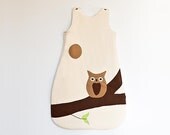Owl Sleep Sack for Organic Babies and Toddlers, Goodnight Owl (GOTS certified organic cotton)