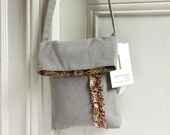 Ladie's / girl's Purse grey cotton -n.1-