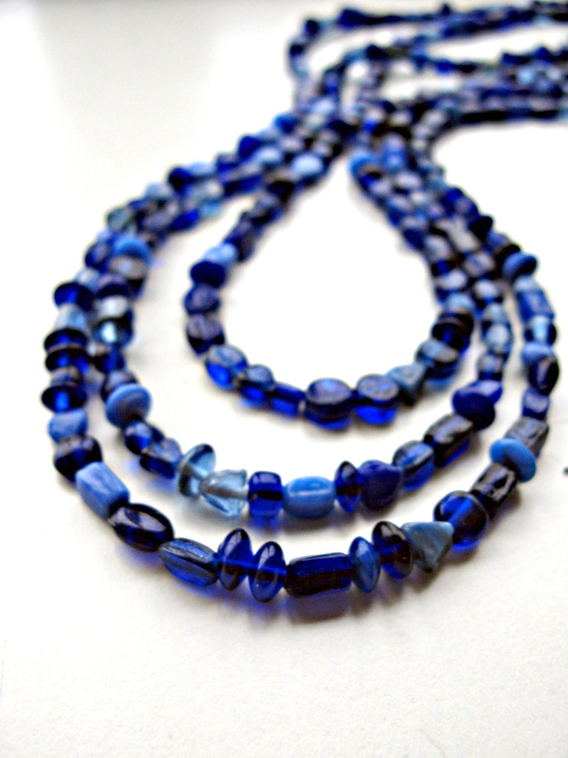 Multi-Strand Blue Beaded Necklace For Her Under 50, 25, 20