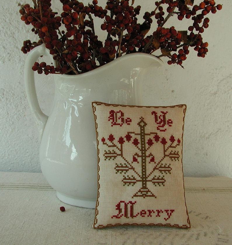 Primitive Cross Stitch Pattern BE YE MERRY
