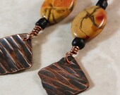 Picasso Jasper, Picture Jasper, Copper Earrings