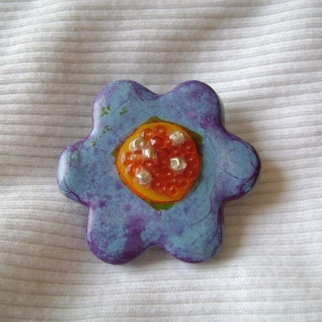 Blue Flower Pin
