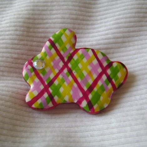 Plaid Bunny Rabbit Pin