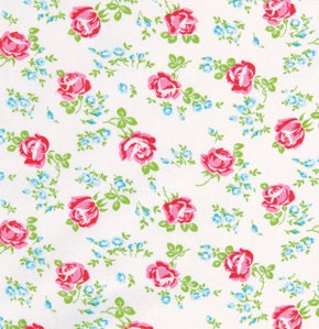 Tanya Whelan Sugar Hill Fabric  - Scattered Roses  White , 1 yard