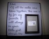 Personalized Custom Picture Frame Gift, Parent, wedding, father of the bride, thank you, quote