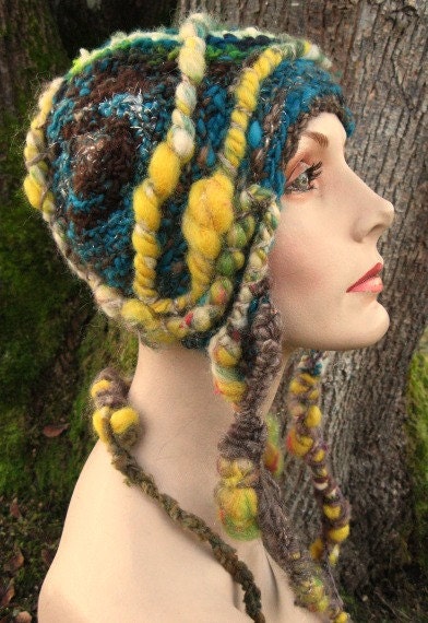 Nothing To Hide- freeform crochet hat OOAK