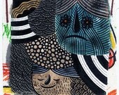 Original, acrylic & ink painting on fabric by Portland artist Ryan Bubnis