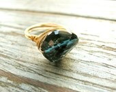 Night Train London Blue Topaz 14kt Gold Filled Cocktail Ring