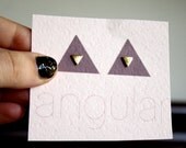 Tiny Brass Triangle Studs