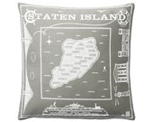 Gray Staten Island Throw Pillow