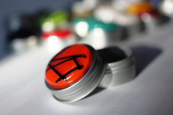 Fused Glass Screw Top Treasure Tangerine Orange