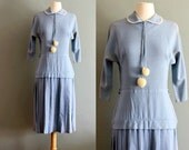 30's M Powder Blue Drop Waist DRESS