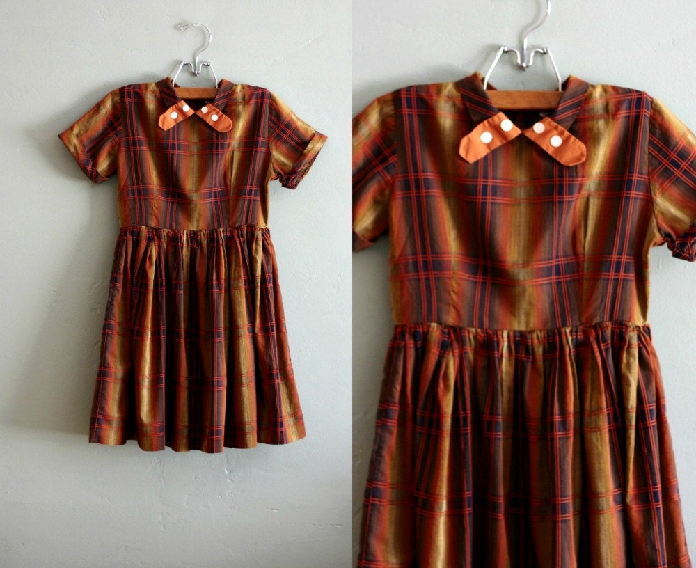 50s 7/8 Little Plaid Twirl DRESS