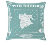 Aqua Bronx Throw Pillow