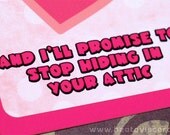 Funny Valentine Card - Mini Valentines Card - Creepy Valentine - Kawaii Valentine - Mini Valentines Card - Love - Be Mine Mini Notecard