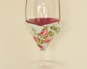 Wine Glass Holder - Floral Blue & Pink