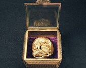 GILDED CHIPMUNK RELIQUARY real animal mummy zoolatry shrine for Victorian Wunderkamer