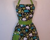 Retro Apron Zoo Animals CHLOE Full Apron