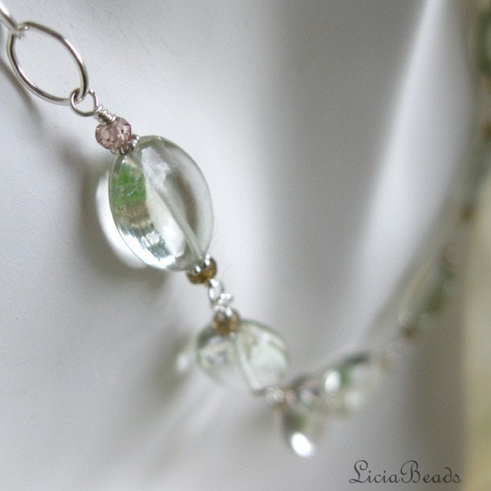 Still Waters - Prasiolite and Sapphire necklace