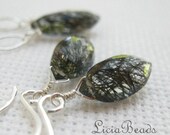 Slice of Life - Tourmalinated Quartz, emerald and sterling silver earring and necklace set