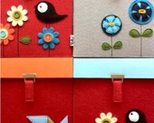 READY TO SHIP--Sale-- Ipad Case Bloom Collection in Gray--Red flap No.2