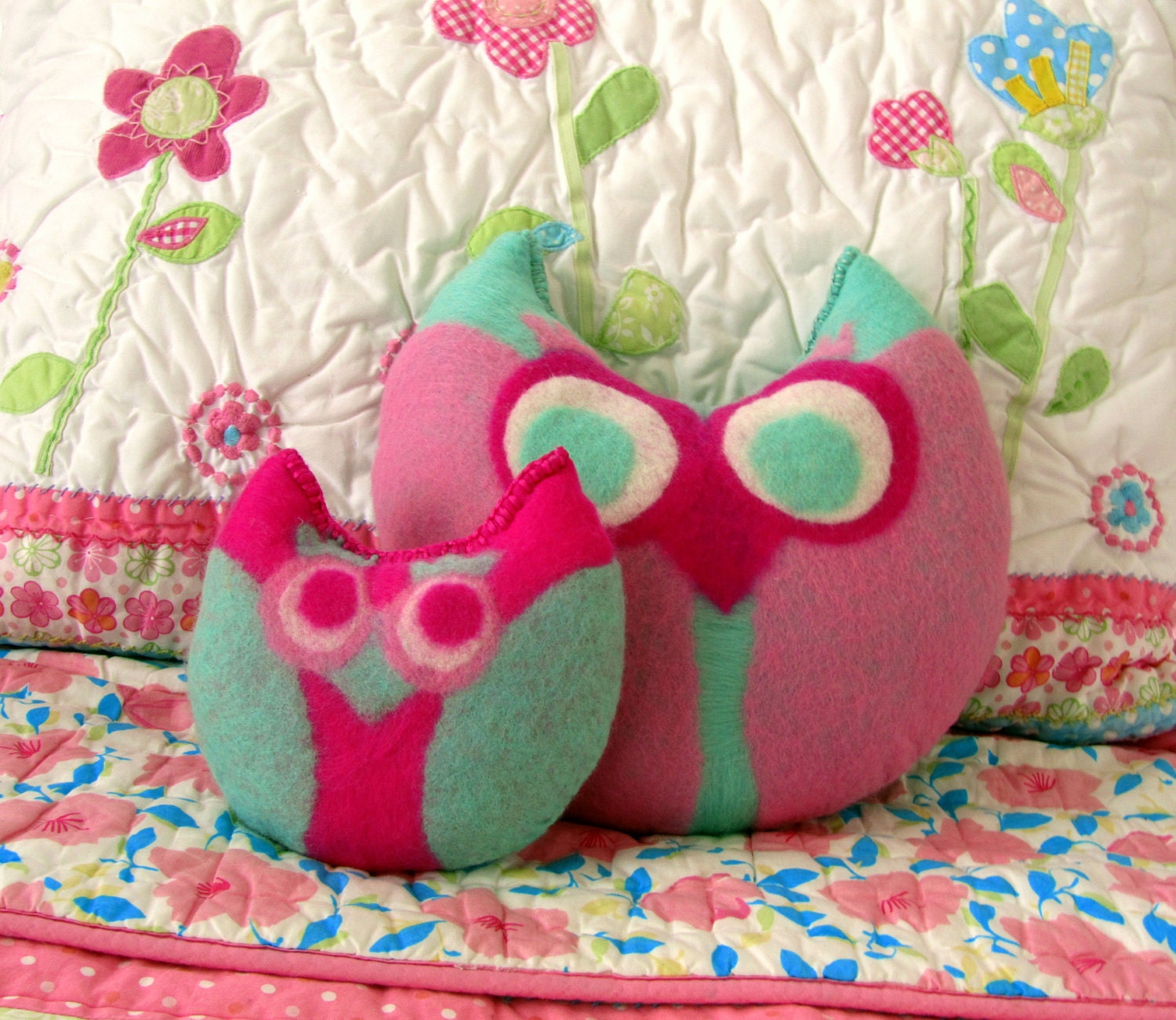 Owl Plush Pillow and Baby Owl Set