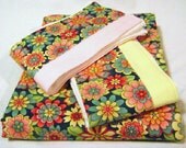 SALE PRICED: Receiving / Swaddling Blanket and Burp Cloths - Posies