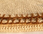 Large Blanket, Crochet, Contrast Border, 50in x 60in, Pure Alpaca, Soft not "itchy", Heirloom, Made-to-Order