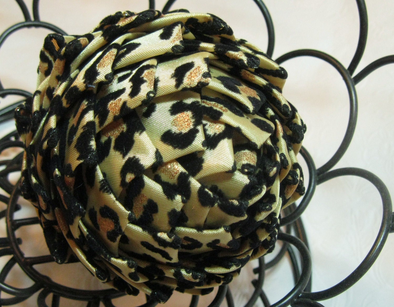 gold and black leopard print Christmas ornament,