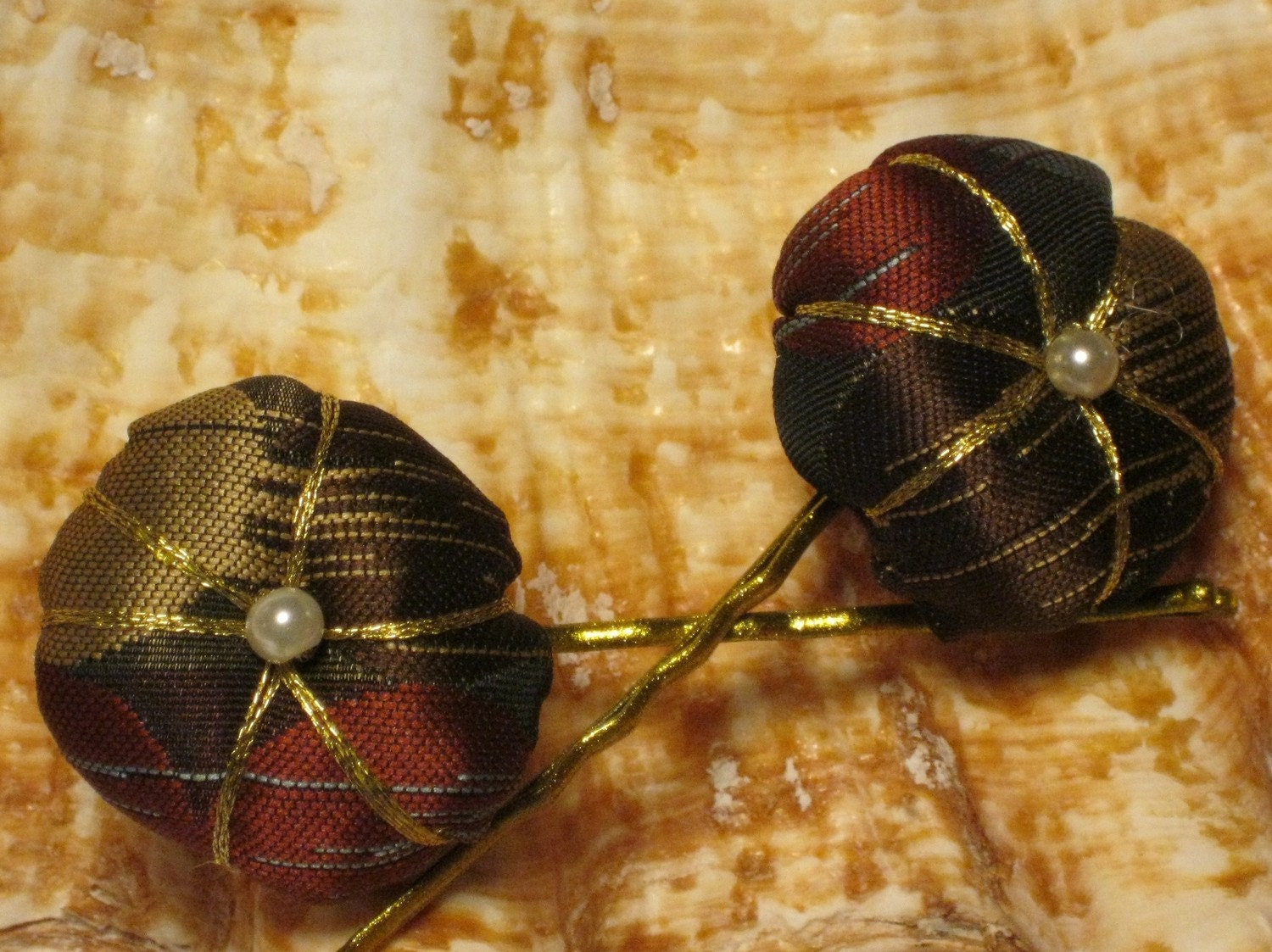 Funky handmade hair pins,