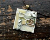 Mosaic Pendant in Cream Yellow(1 inch)