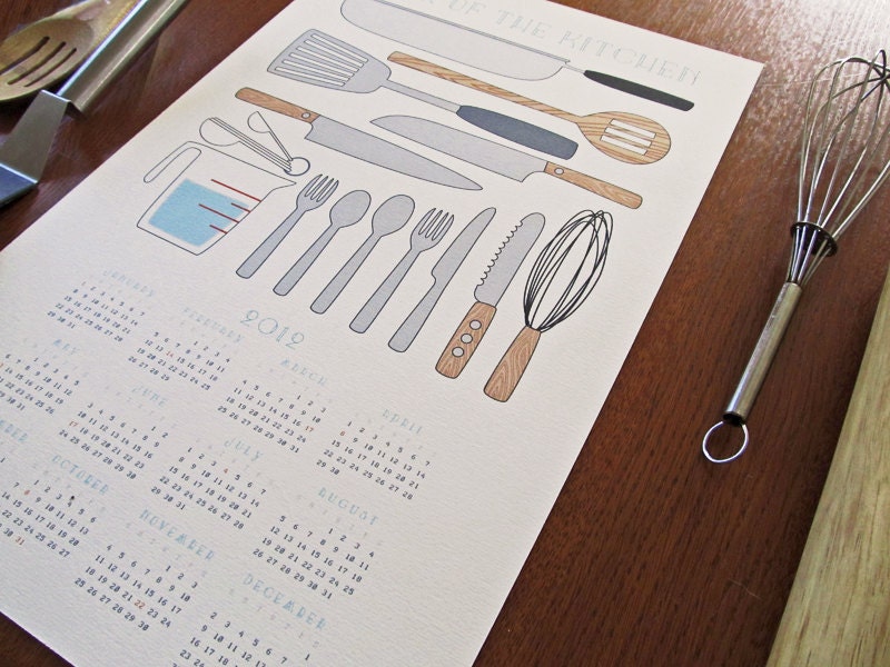 12x18 The Year of the Kitchen 2012 Large Wall Calendar Poster