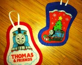 Upcycled Thomas The Train Fabric Christmas Ornament