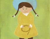 Cowgirl Ruthie Nursery Art - PRINT - 8x10 - western girl art for children