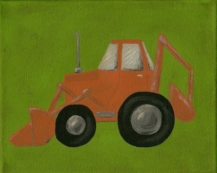 Construction Scooper Nursery Art - PRINT 8x10 transportation vehicle tractor