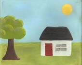 Little House - PRINT 8x10 - tiny cute house art for kids