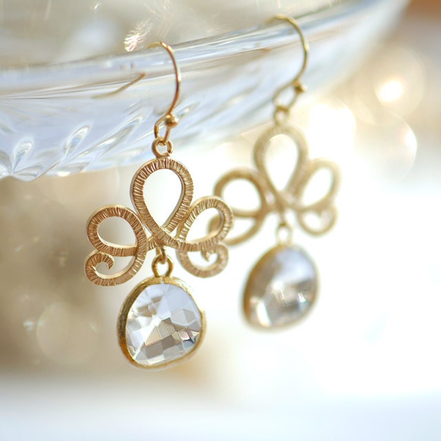 Golden ice earrings