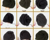Womens Crochet Hat - Crochet Turban Hat in Black Cotton - Can Personalize for Plus Size - Winter Accessories Spring Fashion