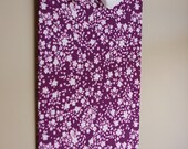 Fabric Covered Magnet Board (13x18) - Purple and White Floral Fabric - Magnetic Memo Board - Bulletin Board  - READY TO SHIP