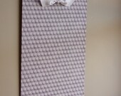 Fabric Covered Magnet Board (13x18) - Lavender and White Dots Fabric - Magnetic Memo Board - Bulletin Board  - READY TO SHIP