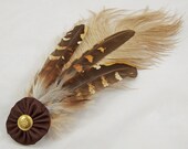 Brown Feather Fascinator Hair Clip